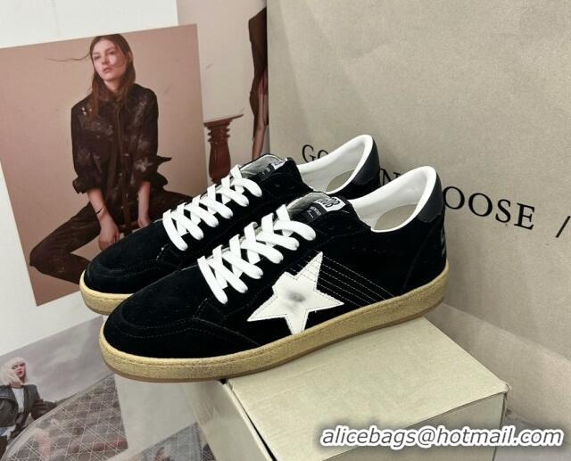 Top Grade Golden Goose GGDB Ball Star Sneakers in Black Suede and White Star 328105