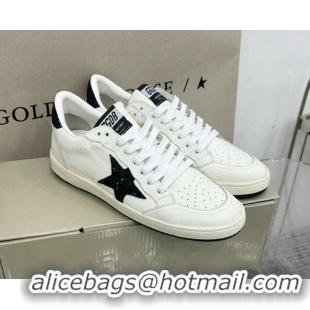 Top Design Golden Goose GGDB Ball Star Sneakers in White Calfskin and Dark Green Glitter Star 328106