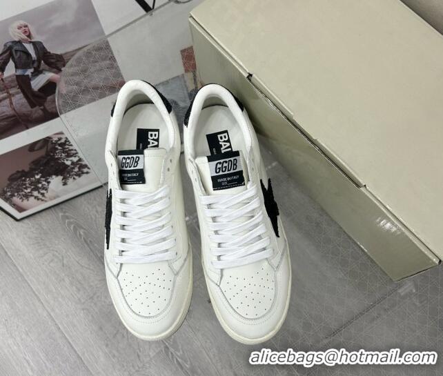 Top Design Golden Goose GGDB Ball Star Sneakers in White Calfskin and Dark Green Glitter Star 328106