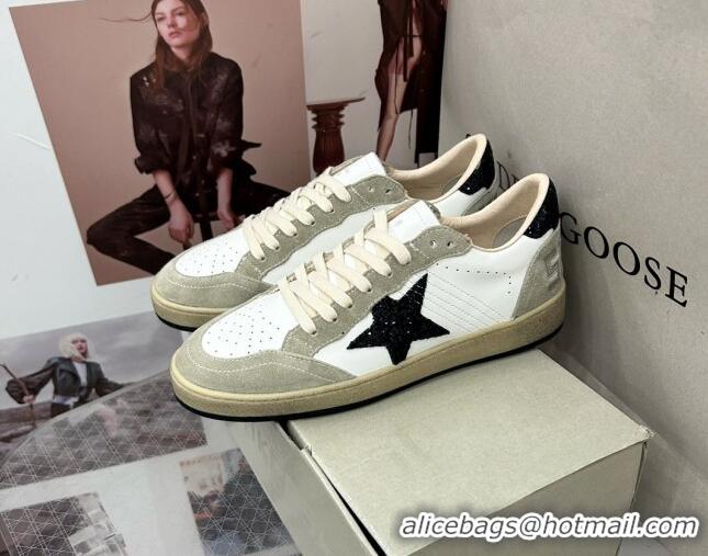 Unique Style Golden Goose GGDB Ball Star Sneakers in White Calfskin and Grey Suede 328112