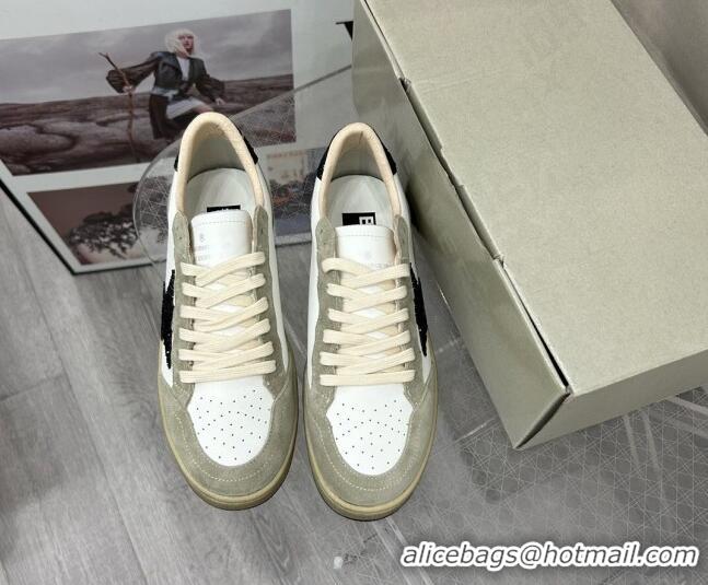 Unique Style Golden Goose GGDB Ball Star Sneakers in White Calfskin and Grey Suede 328112