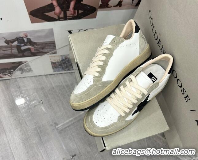 Unique Style Golden Goose GGDB Ball Star Sneakers in White Calfskin and Grey Suede 328112