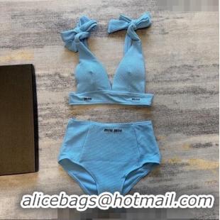 ​Top Quality Miu Miu Bow Swimwear 0307 Blue 2024