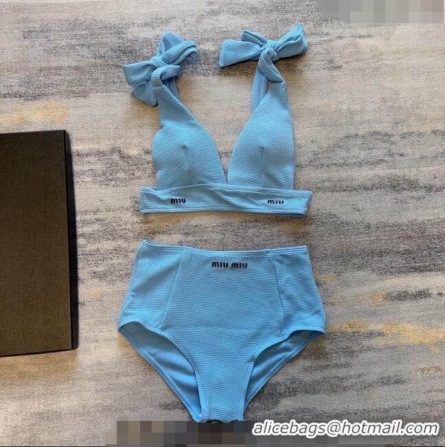 ​Top Quality Miu Miu Bow Swimwear 0307 Blue 2024