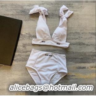 Buy Cheapest Miu Miu Bow Swimwear 0307 White 2024