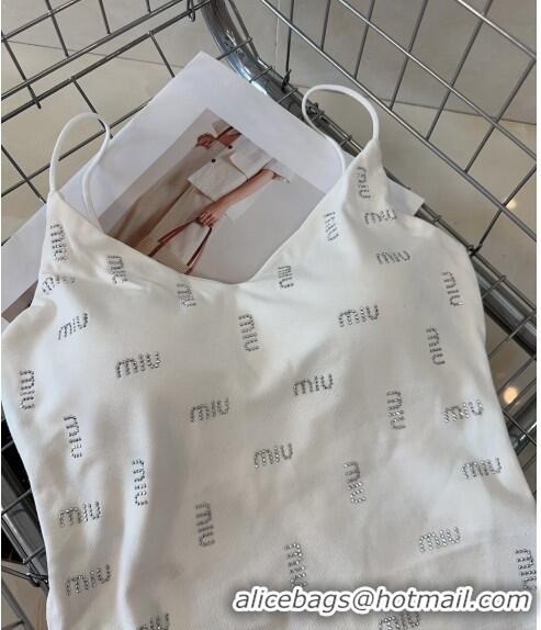 ​Reasonable Price Miu Miu Vest with Crystals Allover M0307 White 2024