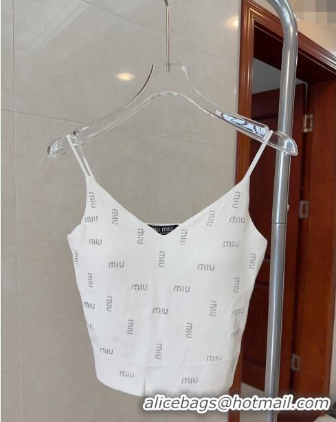 ​Reasonable Price Miu Miu Vest with Crystals Allover M0307 White 2024