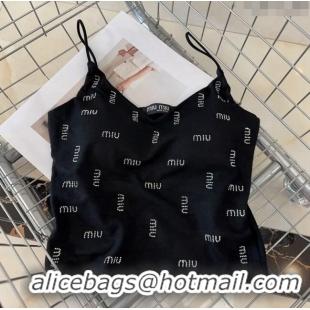 Well Crafted Miu Miu Vest with Crystals Allover M0307 Black 2024