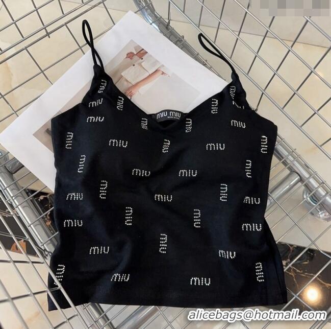 Well Crafted Miu Miu Vest with Crystals Allover M0307 Black 2024