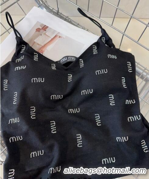 Well Crafted Miu Miu Vest with Crystals Allover M0307 Black 2024