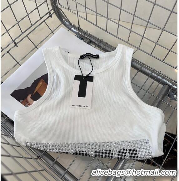 Top Grade Alexander Wang Vest with Crystal AL7064 White/Black 2024