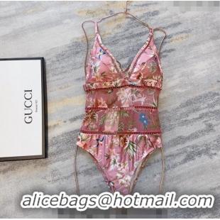 ​Promotional Gucci Printed Mesh Swimwear G0307 Pink 2024