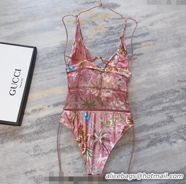 ​Promotional Gucci Printed Mesh Swimwear G0307 Pink 2024