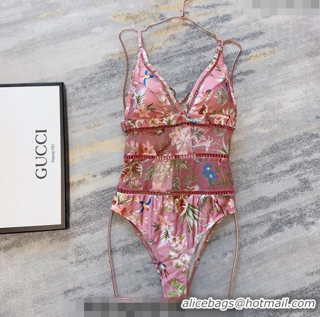 ​Promotional Gucci Printed Mesh Swimwear G0307 Pink 2024