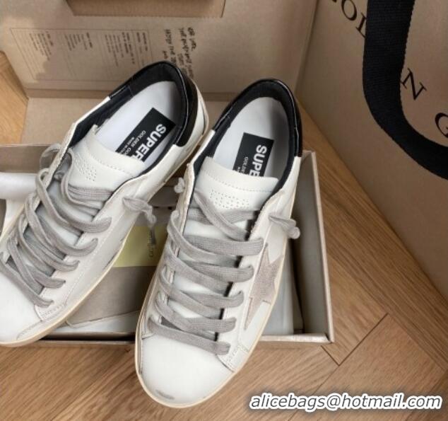 Pretty Style Golden Goose GGDB Super-Star Sneakers in White Calfskin and Silver Star 328115