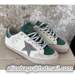 Good Quality Golden Goose GGDB Super-Star Sneakers in Calfskin White/Green/Silver 328116