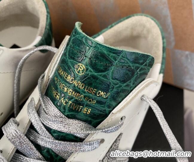 Good Quality Golden Goose GGDB Super-Star Sneakers in Calfskin White/Green/Silver 328116