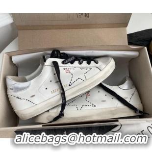 Low Cost Golden Goose GGDB Super-Star Sneakers in White Calfskin and Love Star 328118