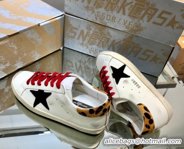 Top Grade Golden Goose GGDB Super-Star Sneakers in Calfskin White/Black/Red 328121