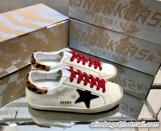 Top Grade Golden Goose GGDB Super-Star Sneakers in Calfskin White/Black/Red 328121