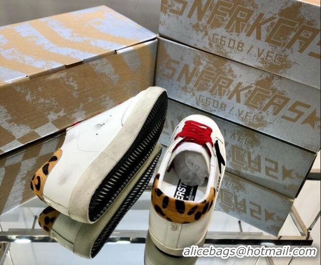 Top Grade Golden Goose GGDB Super-Star Sneakers in Calfskin White/Black/Red 328121