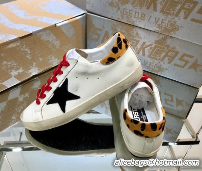 Top Grade Golden Goose GGDB Super-Star Sneakers in Calfskin White/Black/Red 328121