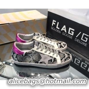 Durable Golden Goose GGDB Super-Star Sneakers in Snakeskin-Like Calfskin 328122