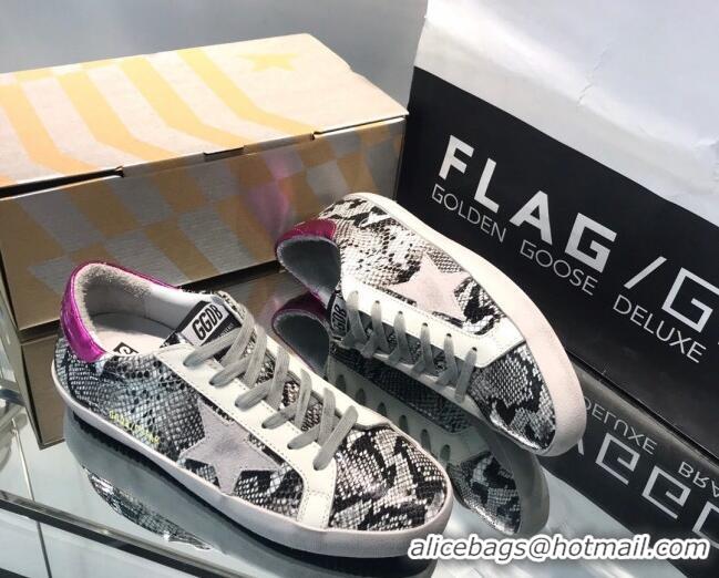 Durable Golden Goose GGDB Super-Star Sneakers in Snakeskin-Like Calfskin 328122