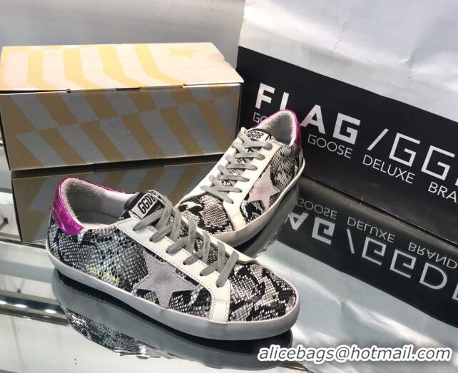 Durable Golden Goose GGDB Super-Star Sneakers in Snakeskin-Like Calfskin 328122