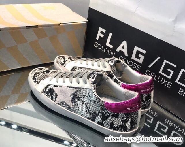 Durable Golden Goose GGDB Super-Star Sneakers in Snakeskin-Like Calfskin 328122