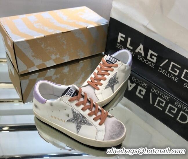 Good Quality Golden Goose GGDB Super-Star Sneakers in Calfskin White/Light Purple 328126