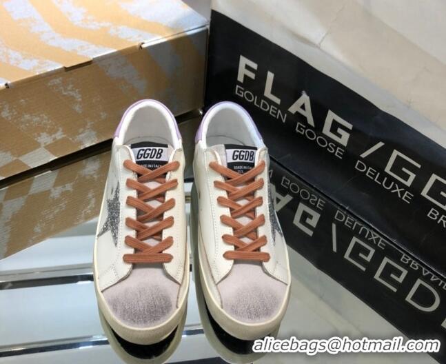 Good Quality Golden Goose GGDB Super-Star Sneakers in Calfskin White/Light Purple 328126