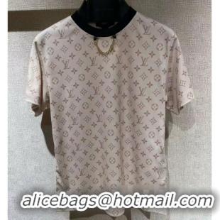 Famous Brand Louis Vuitton Monogram Crop Top Cotton 1AFON4 Beige