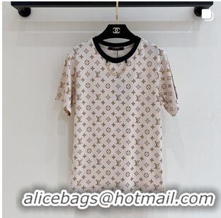 Famous Brand Louis Vuitton Monogram Crop Top Cotton 1AFON4 Beige