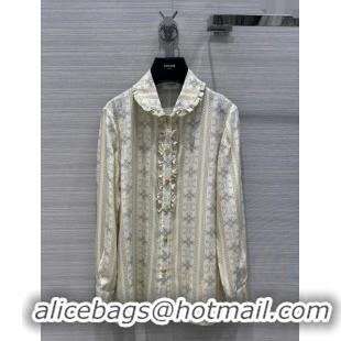 Promotional Celine Silk Shirt C040702 Beige 2024