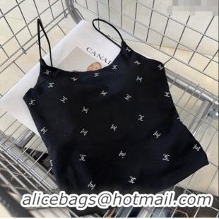 Buy Cheap Chanel Vest with Crystals CC 0307 Black 2024