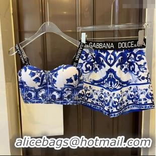 ​New Fashion Dolce & Gabbana DG Two Pieces Swimwear 0308 Blue 2024