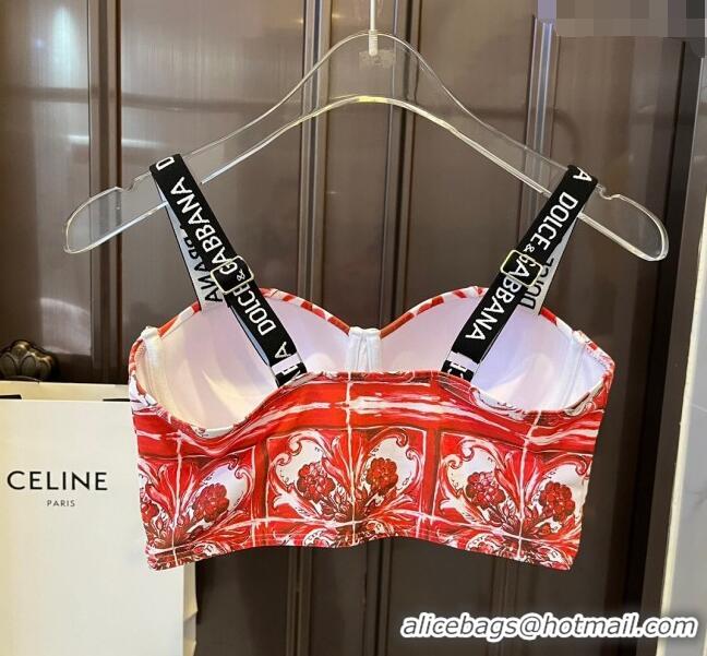 ​Super Quality Dolce & Gabbana DG Two Pieces Swimwear 0308 Red 2024