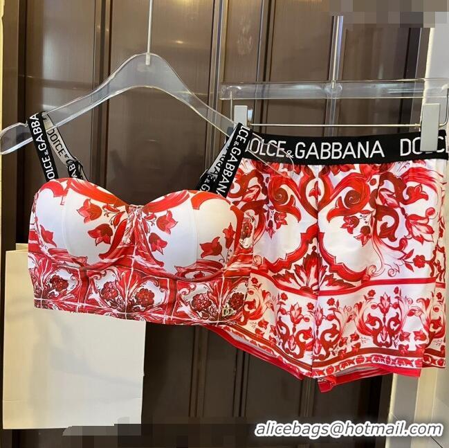 ​Super Quality Dolce & Gabbana DG Two Pieces Swimwear 0308 Red 2024