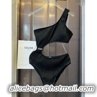 Buy Discount Miu Miu Striped Swimwear M0308 Black 2024