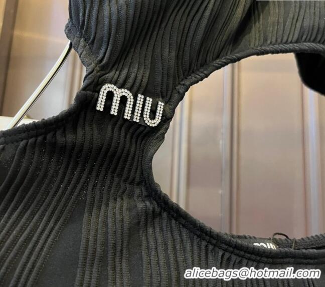 Buy Discount Miu Miu Striped Swimwear M0308 Black 2024