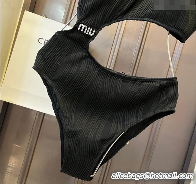 Buy Discount Miu Miu Striped Swimwear M0308 Black 2024