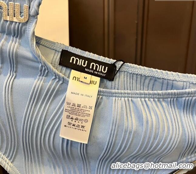 Reasonable Price Miu Miu Striped Swimwear M0308 Blue 2024