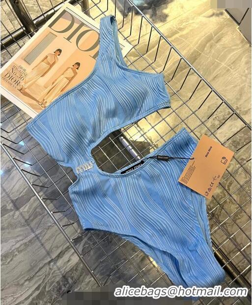 Reasonable Price Miu Miu Striped Swimwear M0308 Blue 2024