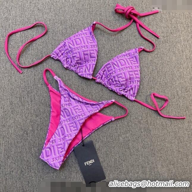 ​Top Quality Fendi Two Pieces Swimwear 0308 Purple/Pink 2024