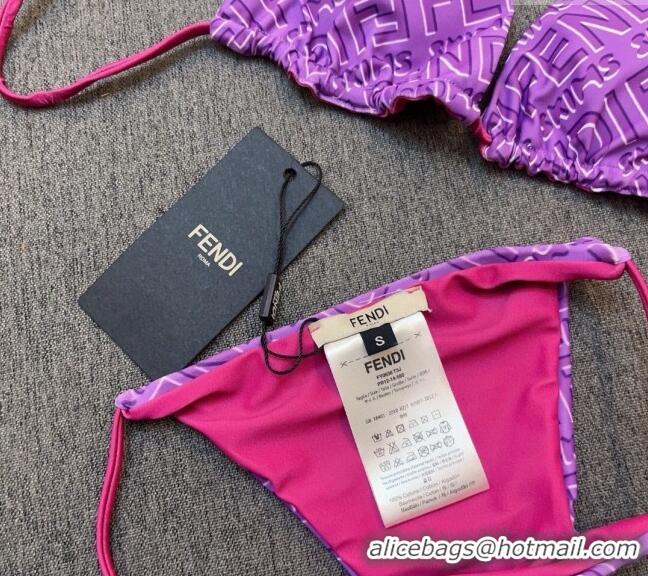 ​Top Quality Fendi Two Pieces Swimwear 0308 Purple/Pink 2024