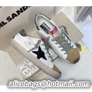 Grade Quality Golden Goose GGDB Super-Star Sneakers in White Calfskin and Yellow Suede 328128