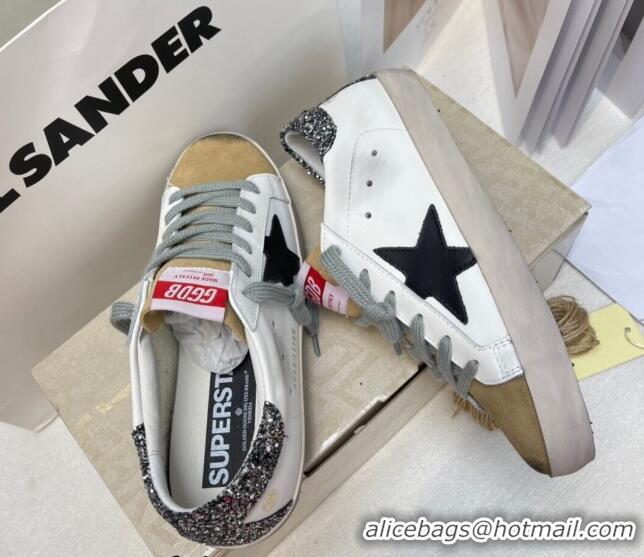 Grade Quality Golden Goose GGDB Super-Star Sneakers in White Calfskin and Yellow Suede 328128