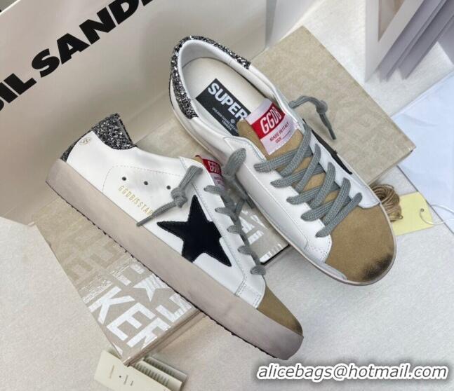 Grade Quality Golden Goose GGDB Super-Star Sneakers in White Calfskin and Yellow Suede 328128