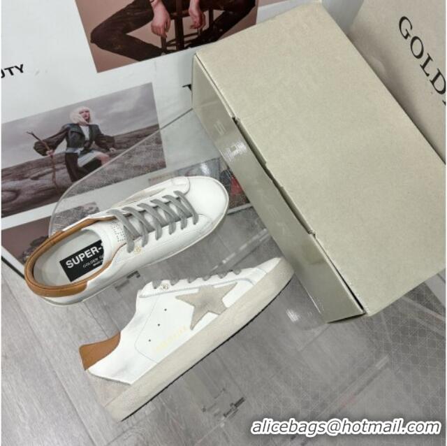 Best Grade Golden Goose GGDB Super-Star Sneakers in White Calfskin and Grey Star 328129